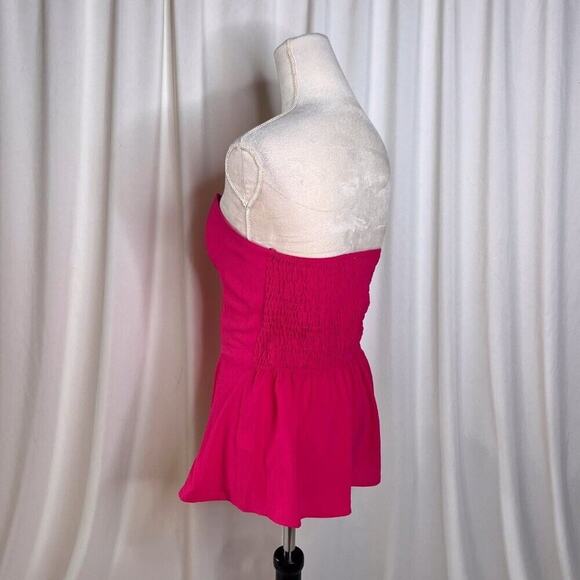 Monteau Los Angeles Pink Strapless Structure Bodice Flowy Hem Women's M Summer - Picture 14 of 16
